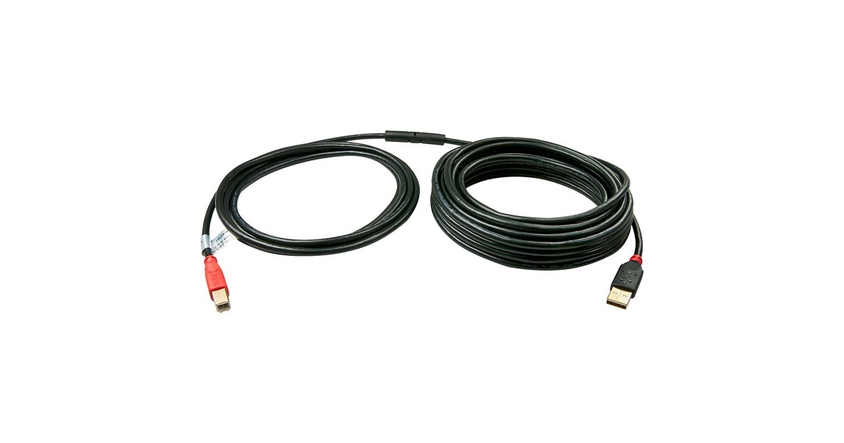 USB-B Stecker(schwarz, 15 Meter)