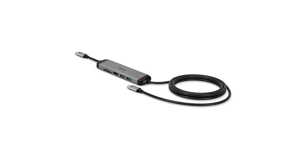 Lindy USB 3.2-C Micro Dock, Dockingstation(aluminium/schwarz, USB Power Delivery)