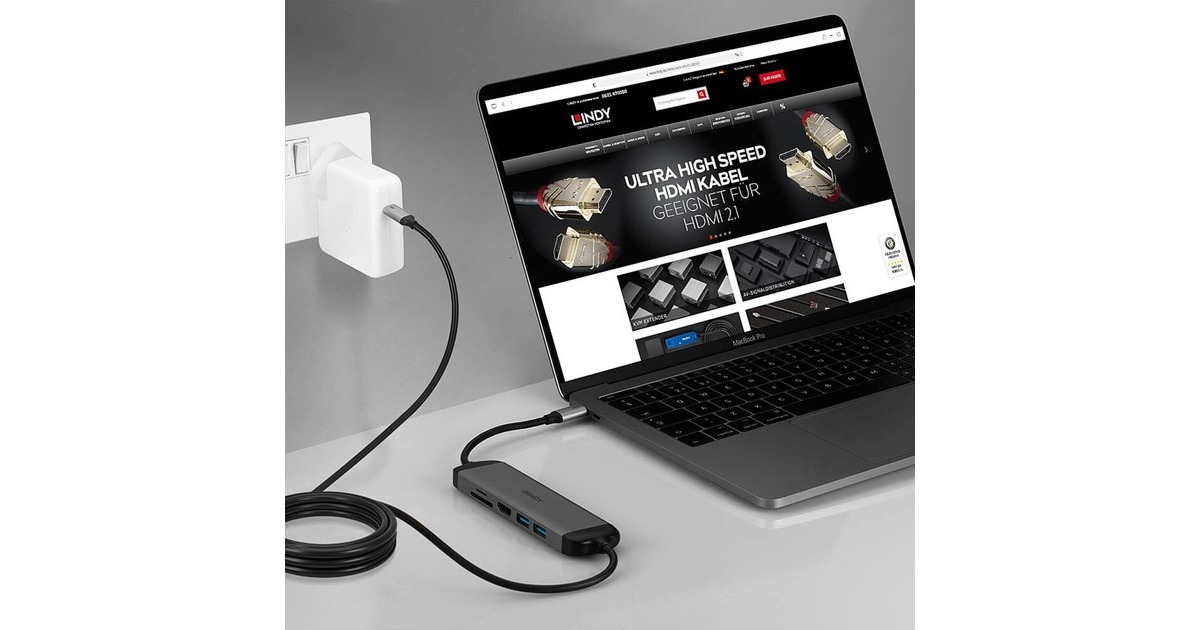 Lindy USB 3.2-C Micro Dock, Dockingstation(aluminium/schwarz, USB Power Delivery)