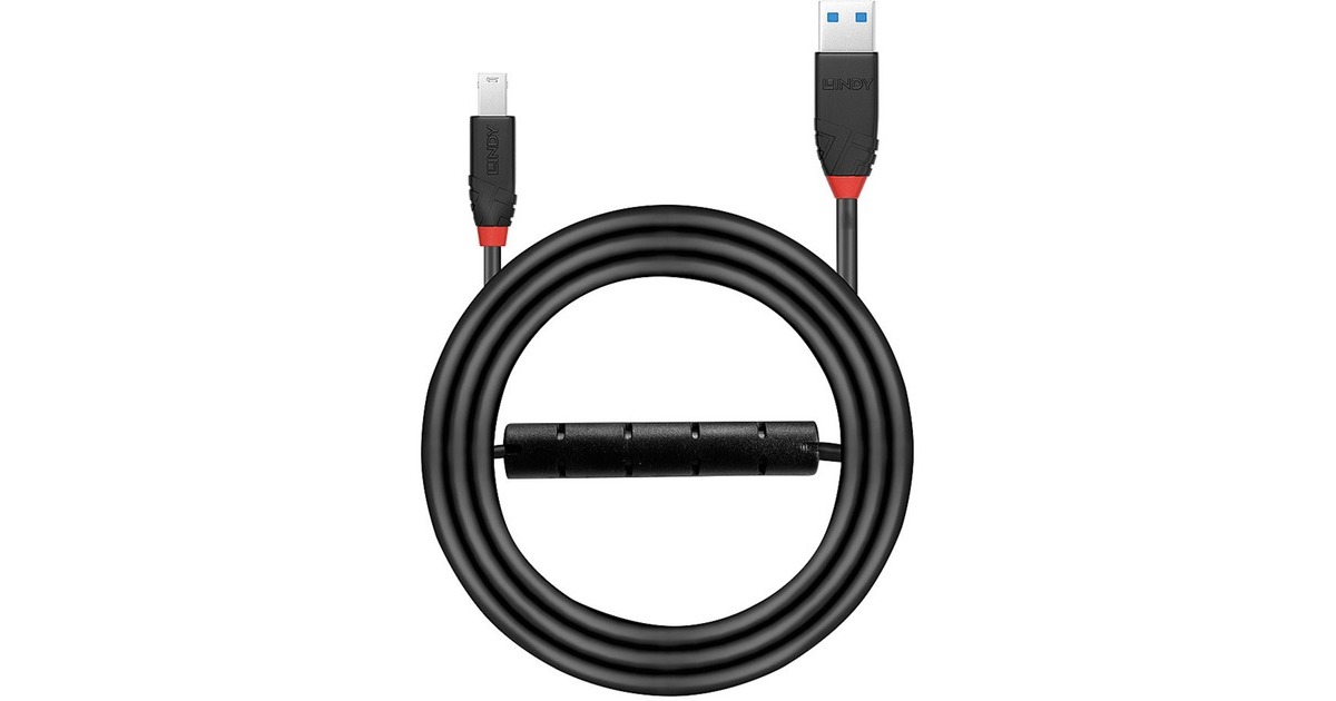 USB-B Stecker(schwarz, 10 Meter)