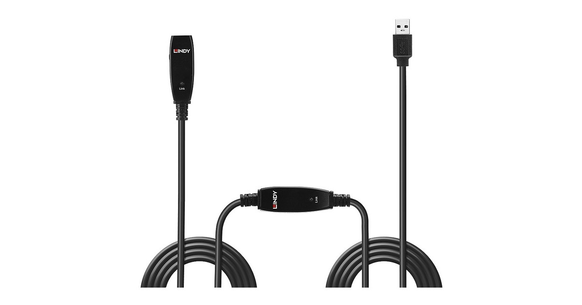 USB-A Buchse(schwarz, 15 Meter)