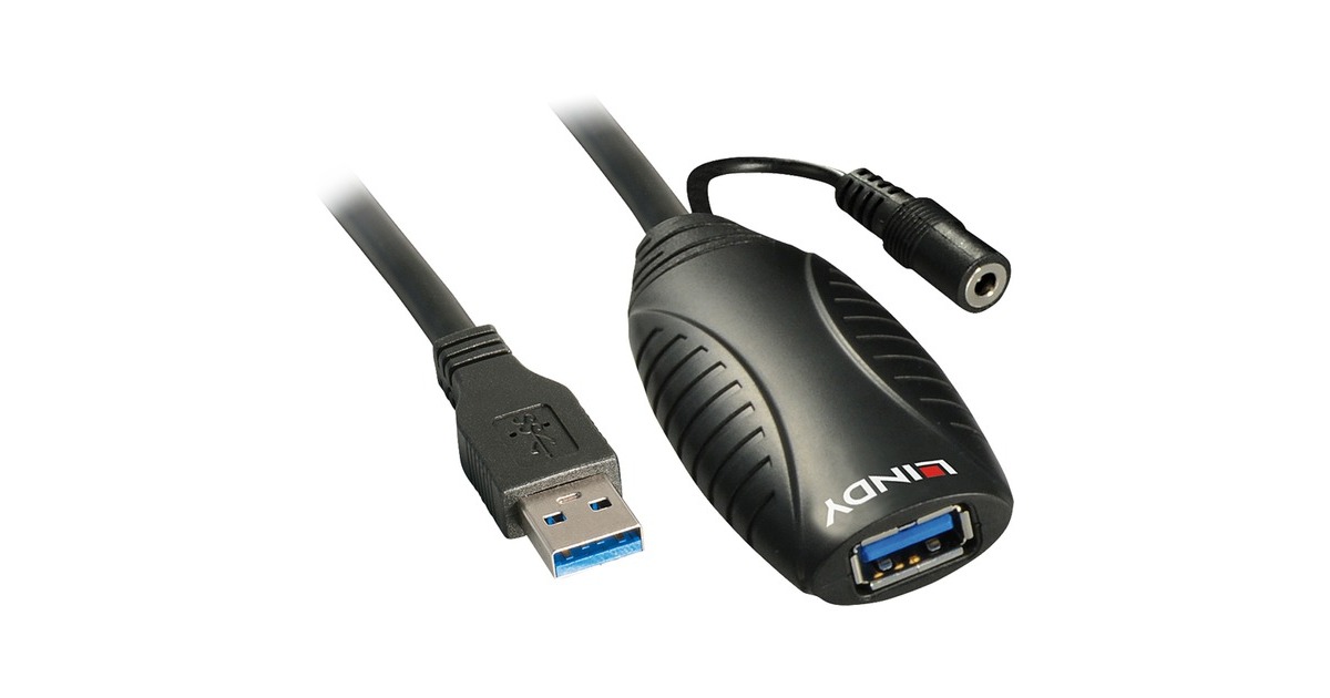 USB-A Buchse(schwarz, 15 Meter)