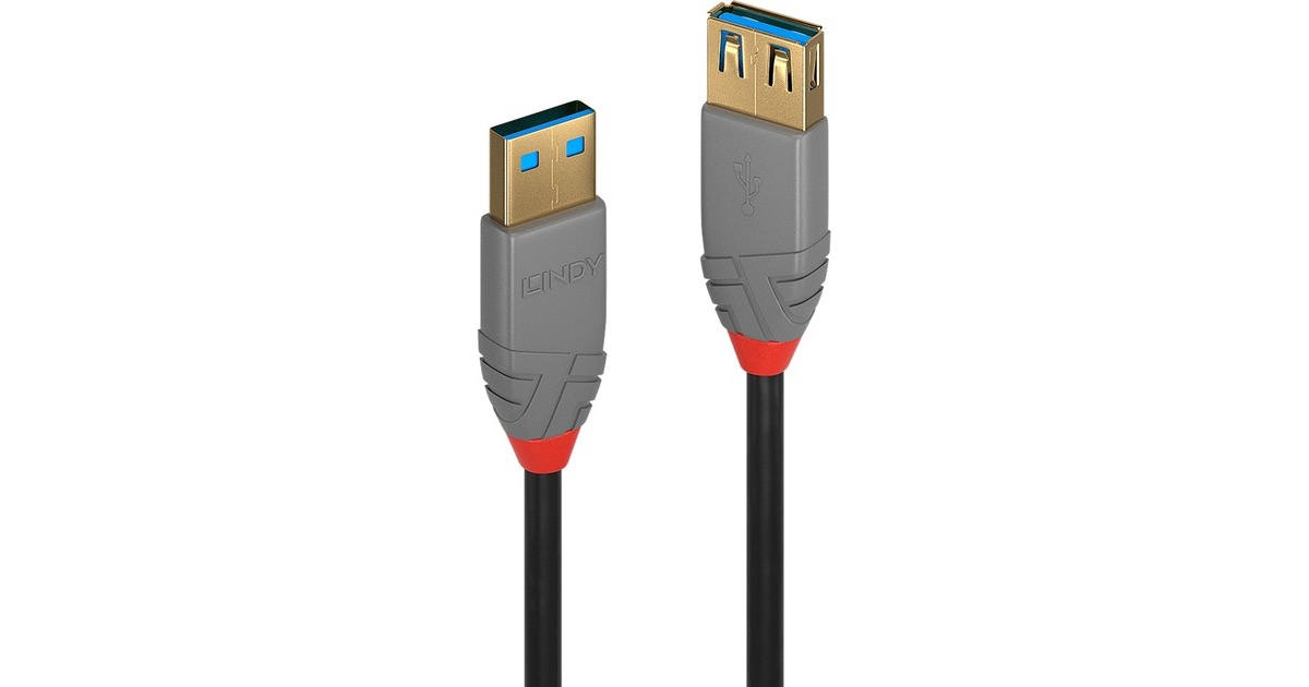 USB-A Buchse(schwarz/grau, 2 Meter)