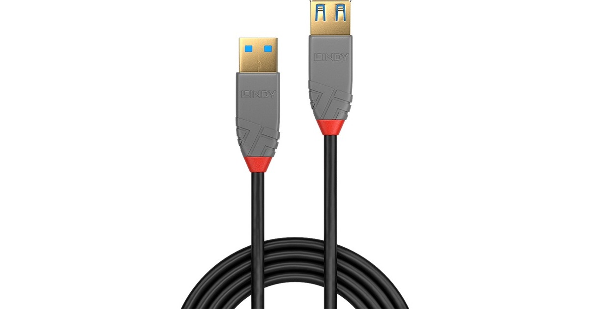 USB-A Buchse(schwarz/grau, 3 Meter)