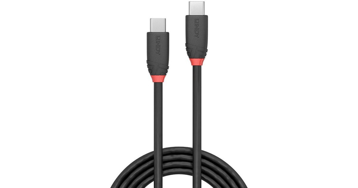 USB-C Stecker(schwarz, 1,5 Meter, Laden mit bis zu 60 Watt)