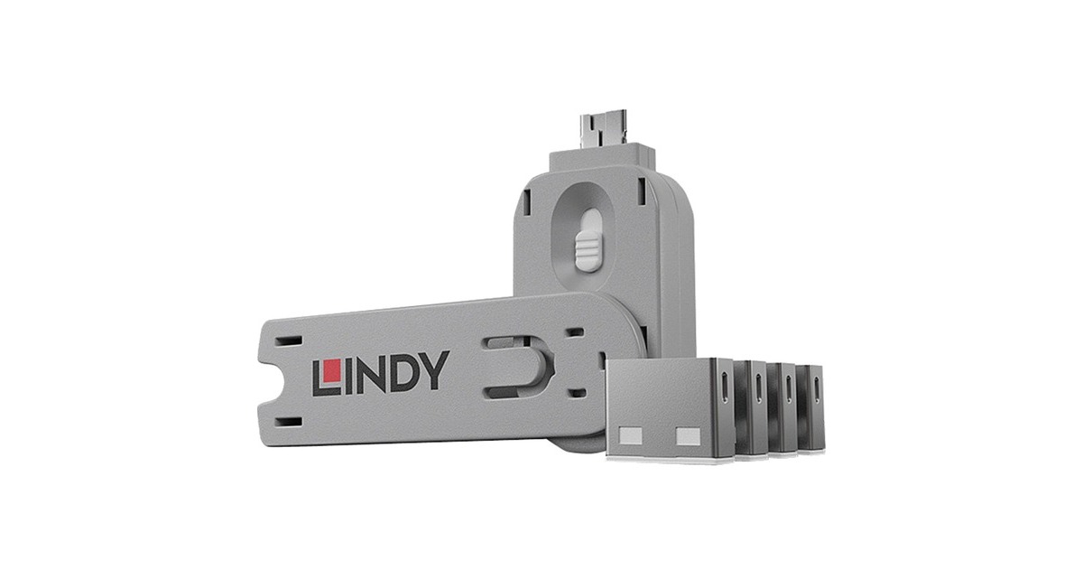 Lindy USB-A Port Schloss(silber/weiß)