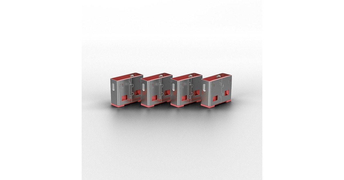 Lindy USB Port Schloss (10 Stück) ohne Schlüssel, Diebstahlschutz(rot, Code: ROT)
