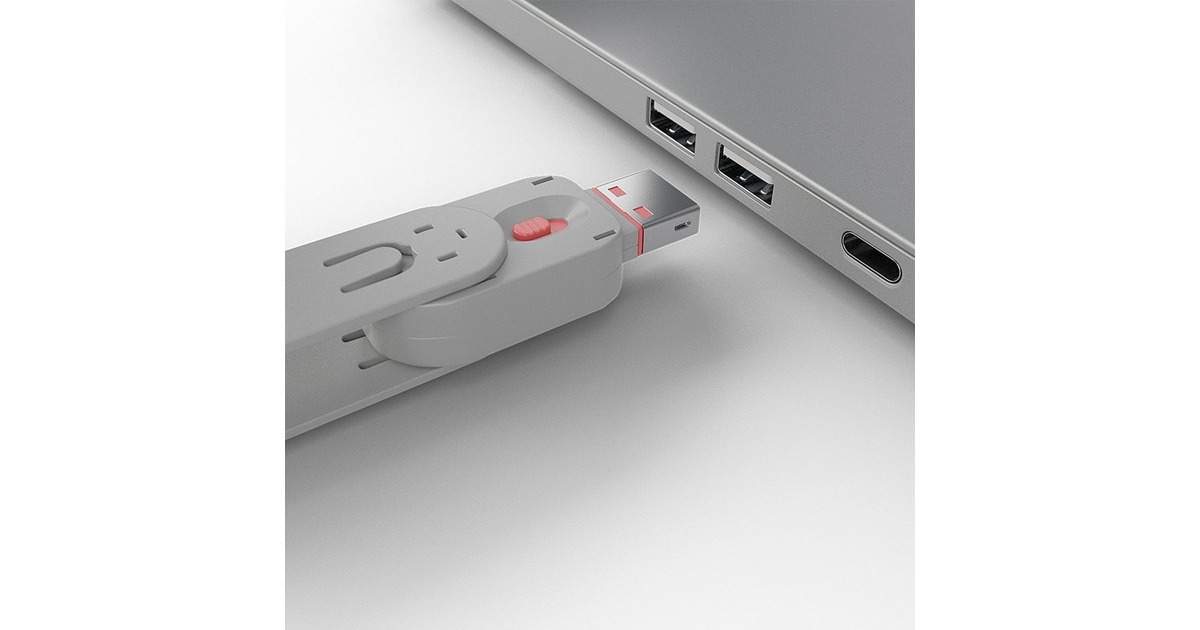 Lindy USB Port Schloss (4 Stück) mit Schlüssel, Diebstahlschutz(pink, Code: PINK)