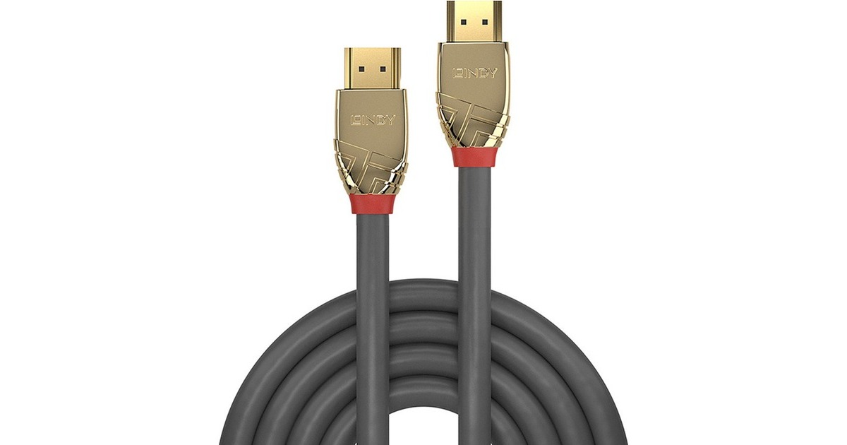 Lindy Ultra High Speed HDMI Kabel, Gold Line(grau, 1 Meter)