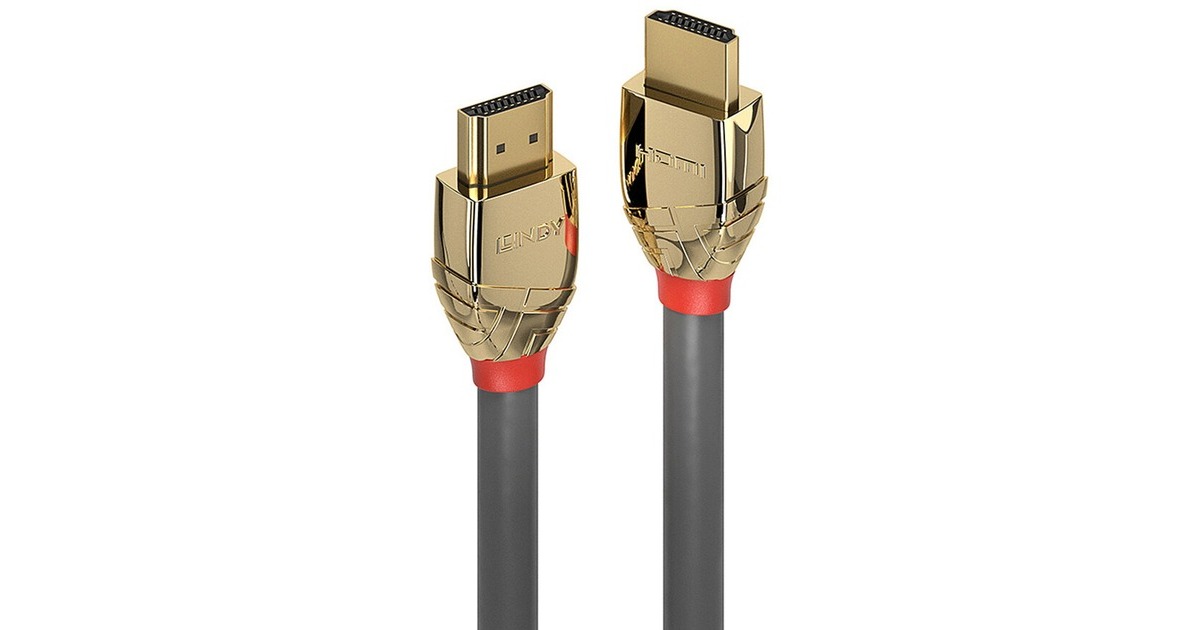 Lindy Ultra High Speed HDMI Kabel, Gold Line(grau, 2 Meter)