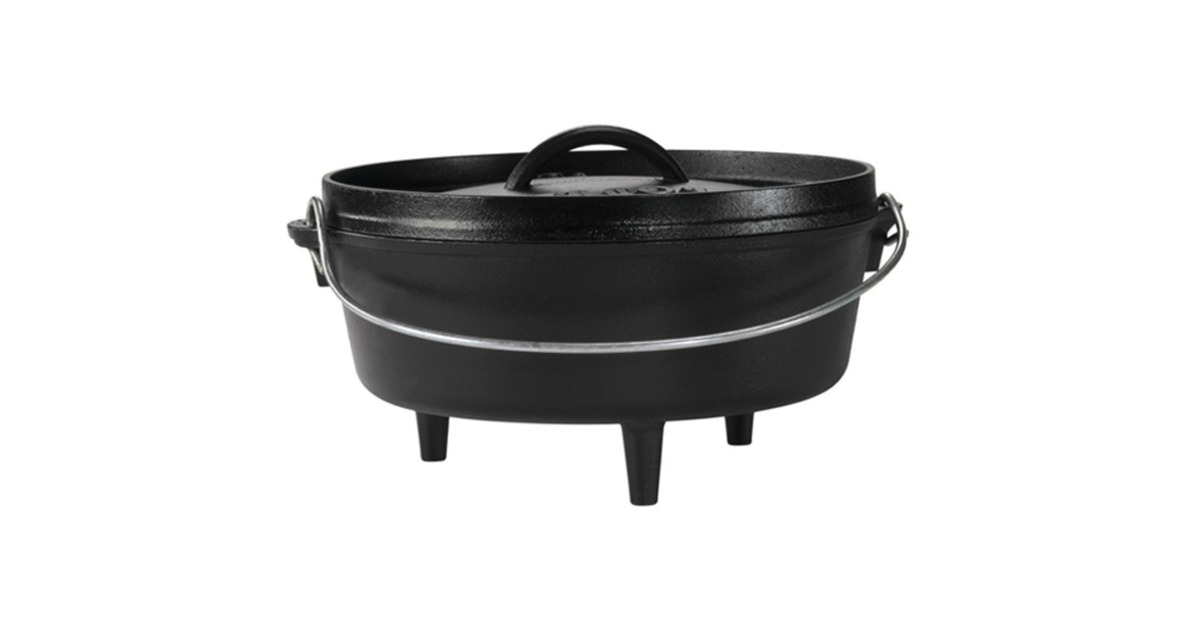 Lodge Camp Dutch Oven L10CO3, flach, Topf(schwarz, mit Füßen)