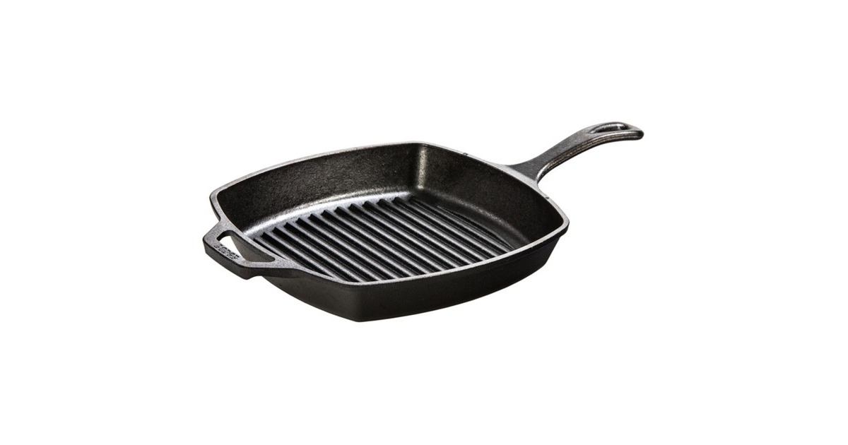 Lodge Grillpfanne L8SGP3 eckig, mit Stiel und Griff(schwarz, 26,5cm)