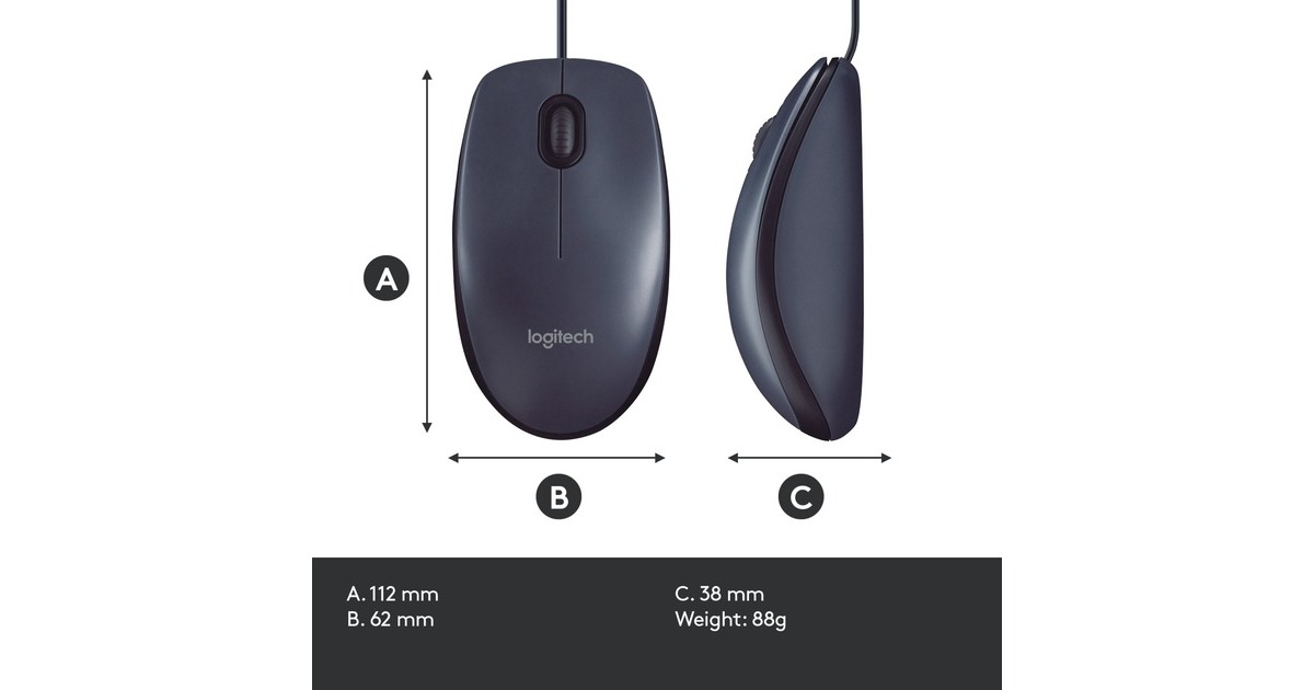 Logitech B100 Optical USB Mouse for Business, Maus(schwarz)