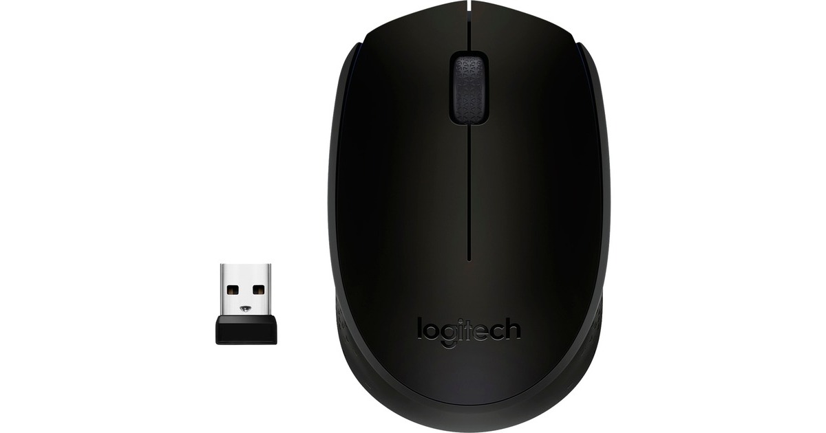 Logitech B170 Wireless, Maus(schwarz, 3 Tasten, für Links- und Rechtshänder, kompatibel mit PC/Mac)