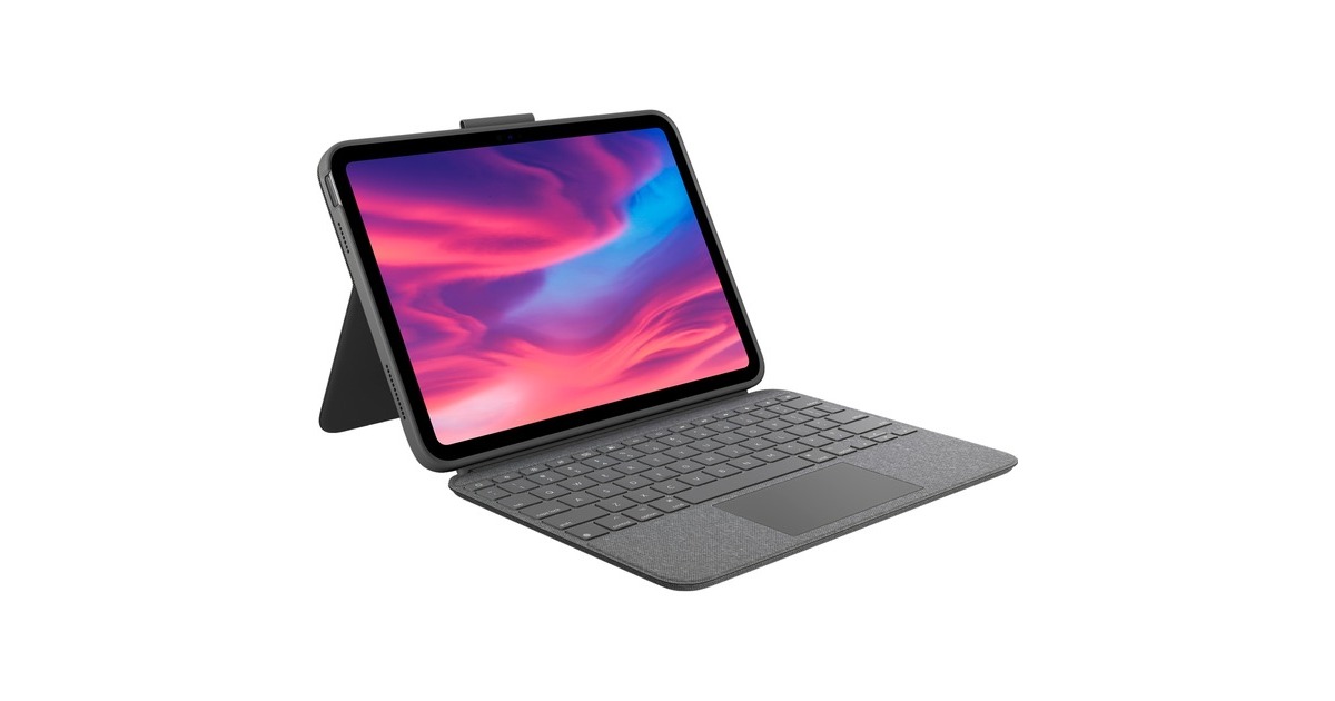 Logitech Combo Touch, Tastatur(grau, DE-Layout, Scissor-Switch, für iPad 10. Generation)