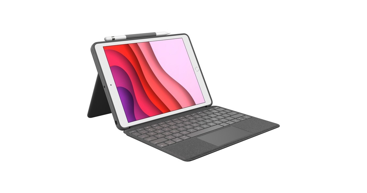 Logitech Combo Touch, Tastatur(grau, DE-Layout, Scissor-Switch, für iPad 9./8. /7. Generation)