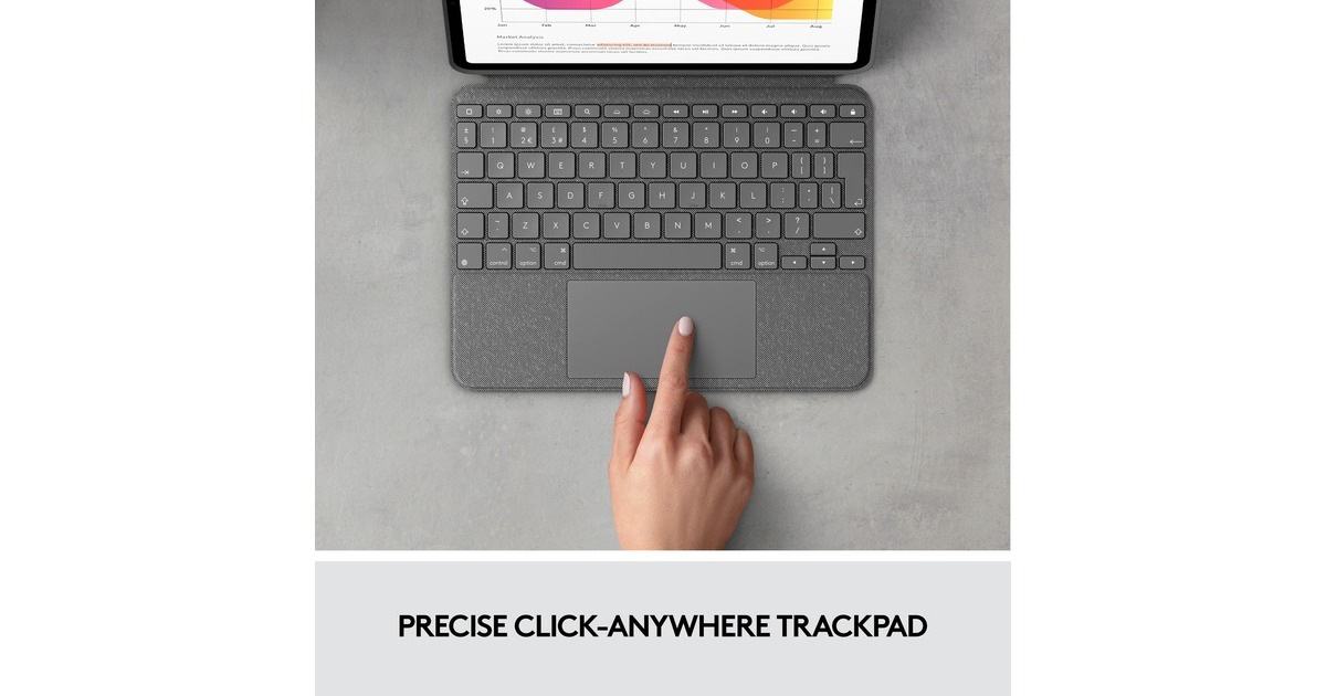 Logitech Combo Touch für iPad Air (4./5. Generation), Tastatur(grau, DE-Layout)