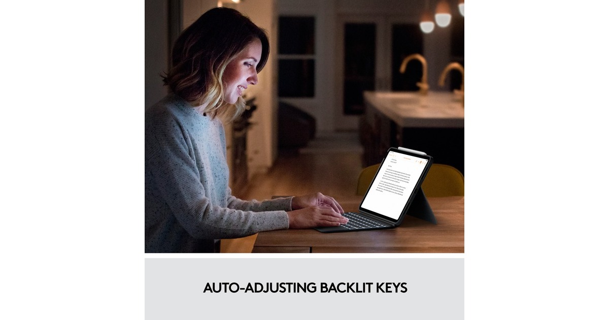 Logitech Combo Touch für iPad Air (4./5. Generation), Tastatur(grau, DE-Layout)