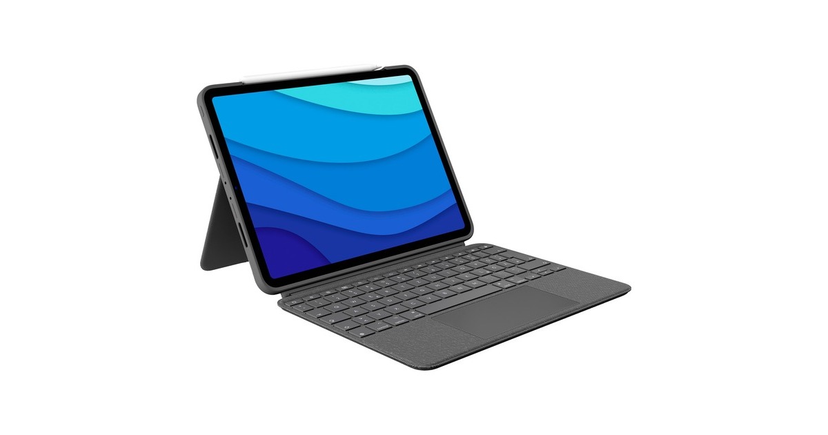Logitech Combo Touch für iPad Pro 11 Zoll (1./2./3./4. Generation), Tastatur(grau, DE-Layout, abnehmbares Tastatur-Case)