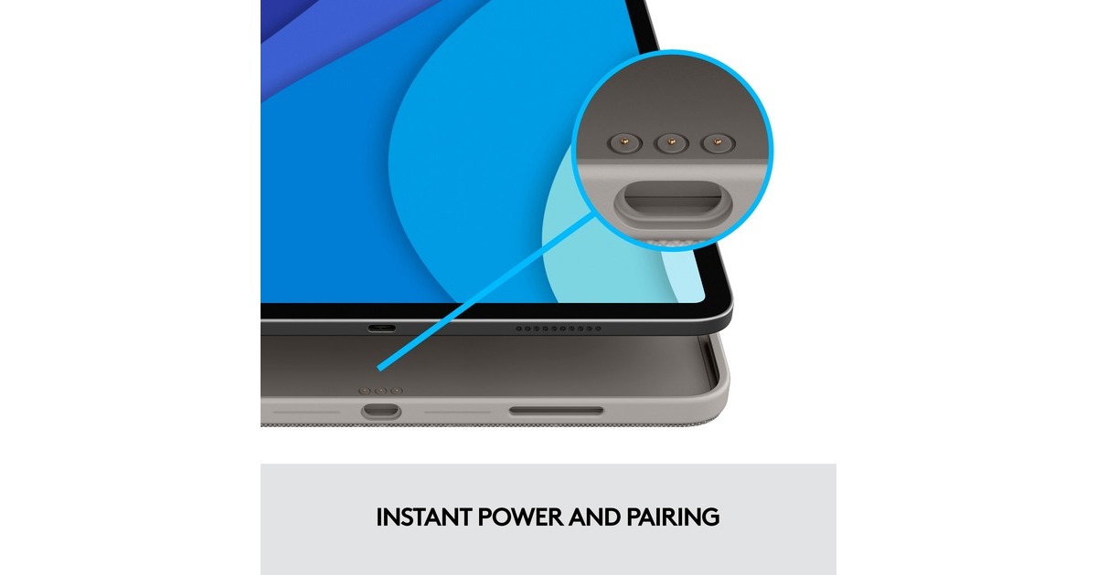 Logitech Combo Touch für iPad Pro 12,9 Zoll (5./6. Generation), Tastatur(grau, DE-Layout)