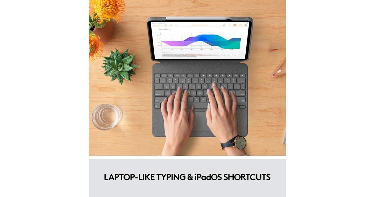 Logitech Combo Touch für iPad Pro 12,9 Zoll (5./6. Generation), Tastatur(grau, DE-Layout)