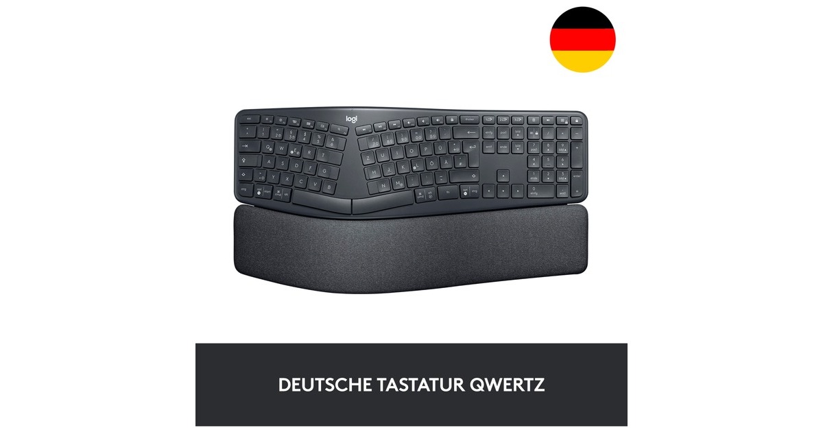Logitech ERGO K860 Split for Business, Tastatur(graphit, DE-Layout)