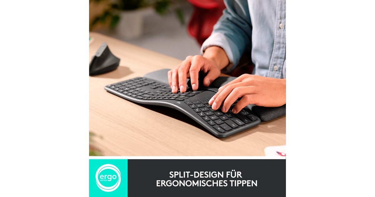 Logitech ERGO K860 Split for Business, Tastatur(graphit, DE-Layout)