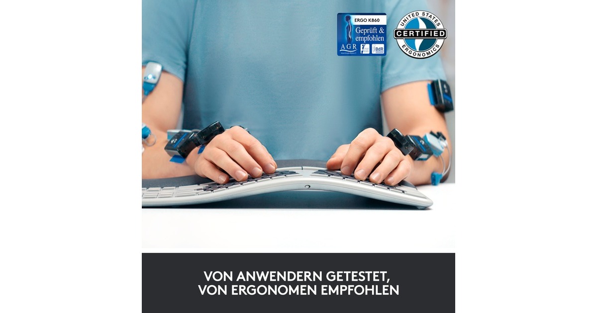 Logitech ERGO K860 Split for Business, Tastatur(graphit, DE-Layout)