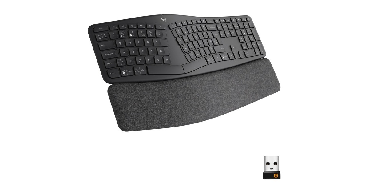 Logitech ERGO K860, Tastatur(schwarz, DE-Layout, schmutzabweisendes Material, kompatibel mit Windows/Mac)