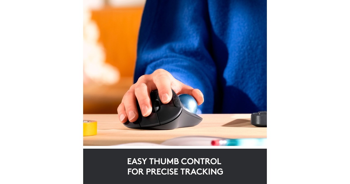 Logitech ERGO M575 for Business, Trackball(hellgrau/blau)