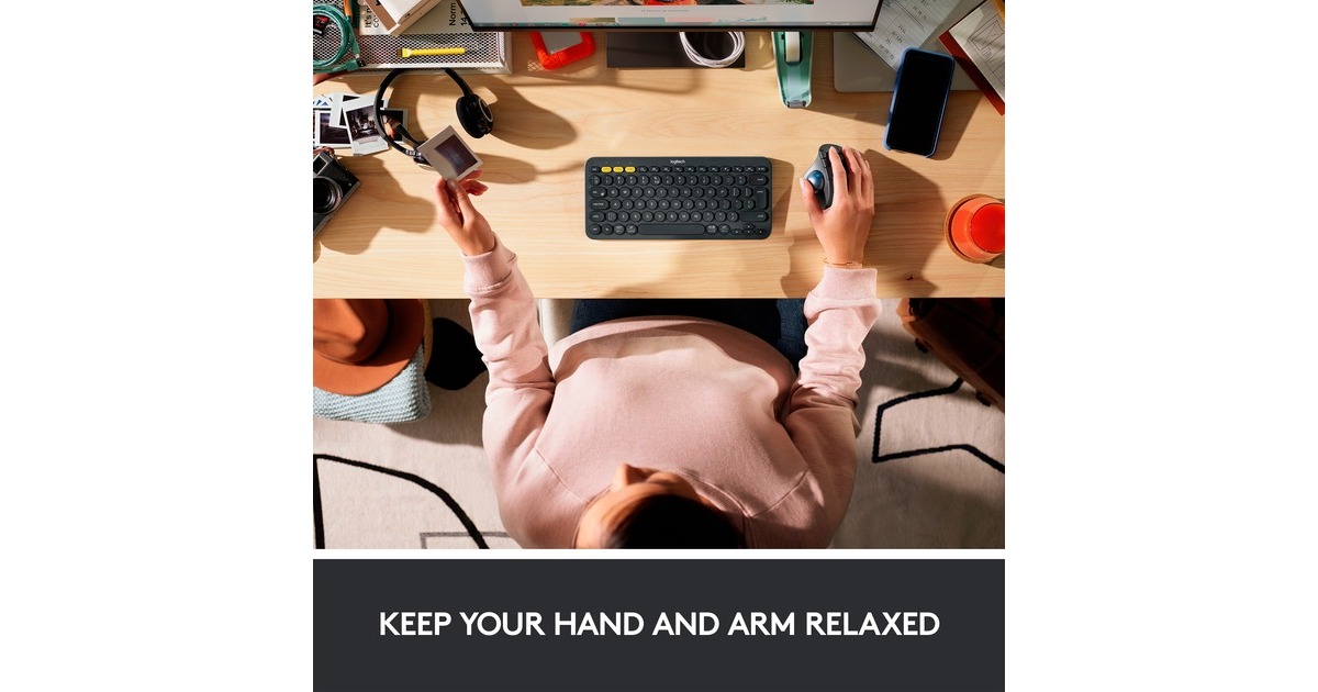 Logitech ERGO M575 for Business, Trackball(hellgrau/blau)