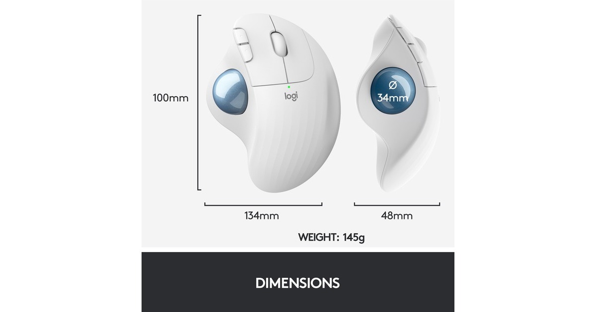 Logitech ERGO M575 for Business, Trackball(hellgrau/blau)