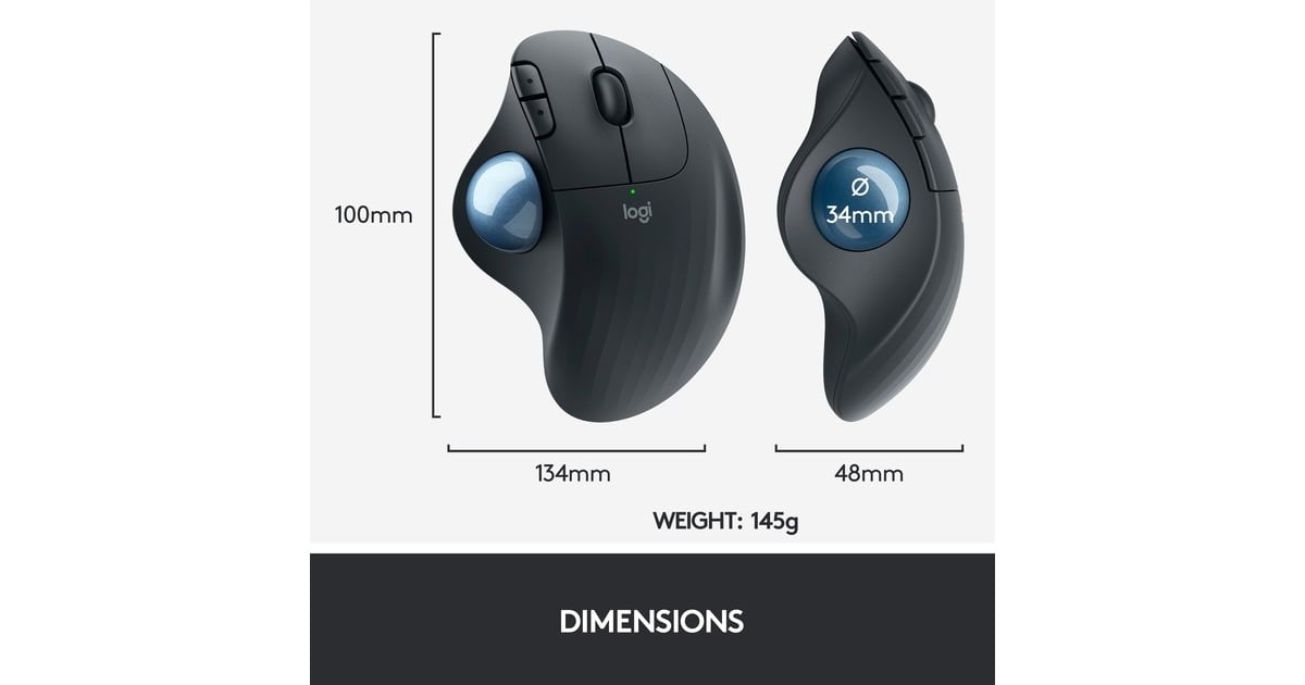 Logitech ERGO M575 for Business, Trackball(graphit/blau)