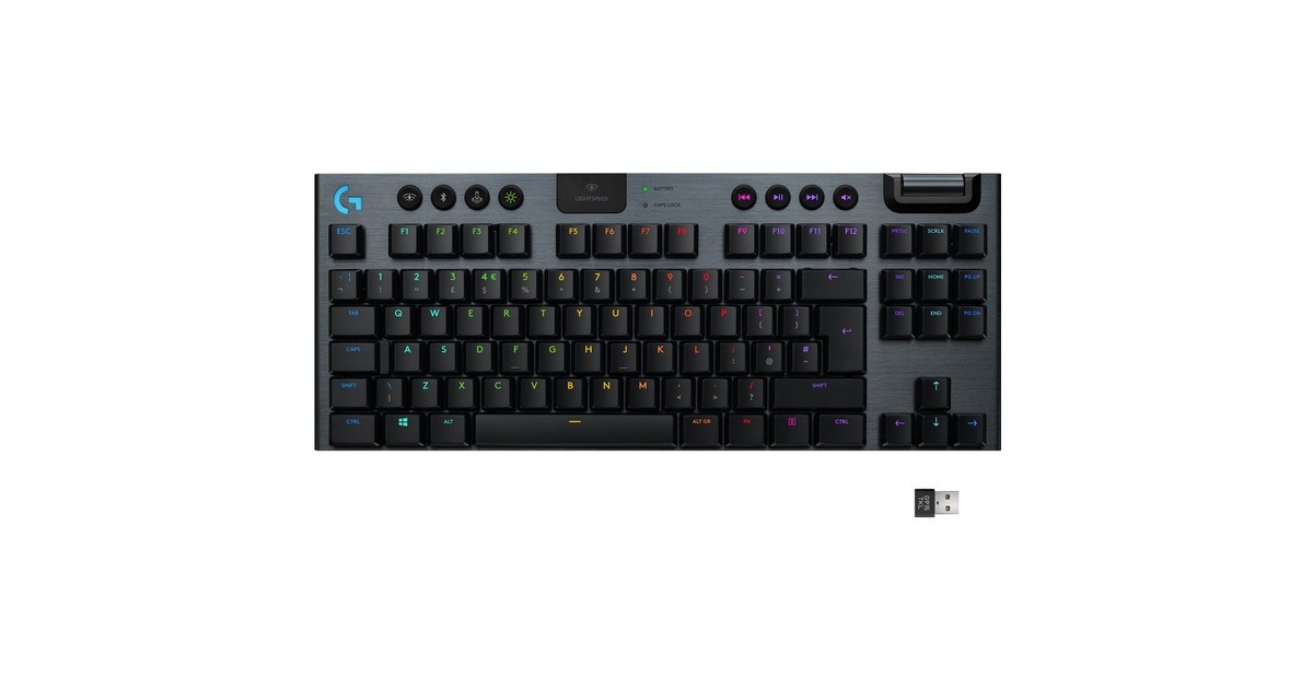 Logitech G915 TKL, Gaming-Tastatur(schwarz, DE-Layout, GL Tactile, LIGHTSPEED)