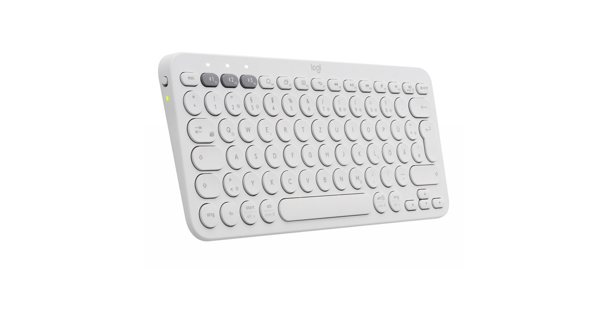 Logitech K380 Multi-Device, Tastatur(weiß, DE-Layout, Bluetooth, für Windows/macOS/iPadOS/Chrome OS/Android)