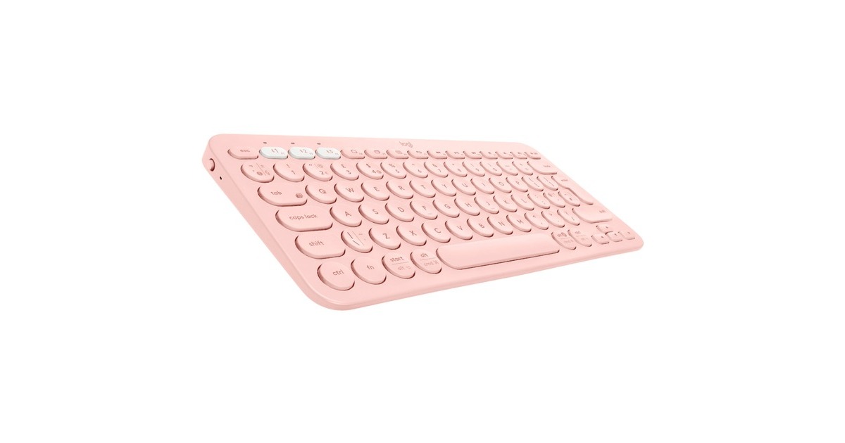 Logitech K380 Multi-Device, Tastatur(rosa, DE-Layout, Bluetooth, für Windows/macOS/iPadOS/Chrome OS/Android)