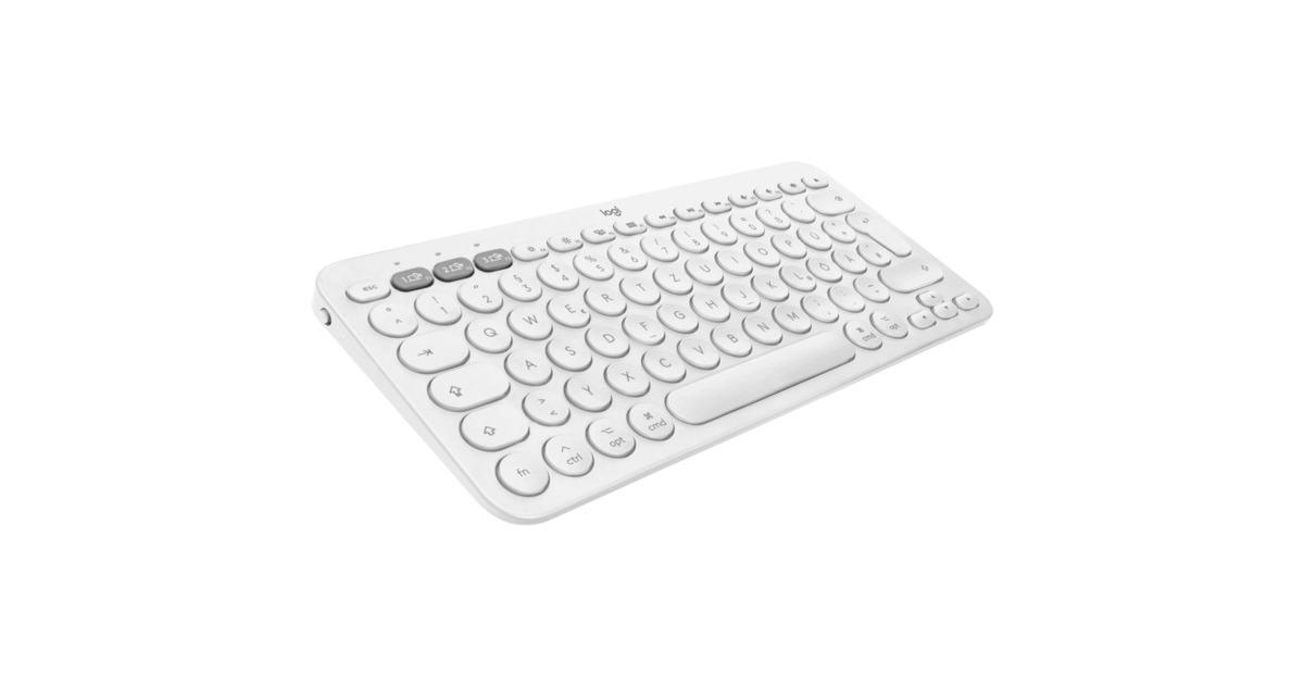 Logitech K380 Multi-Device für Mac, Tastatur(weiß, DE-Layout, Bluetooth, kompatibel mit macOS/iOS/iPadOS)