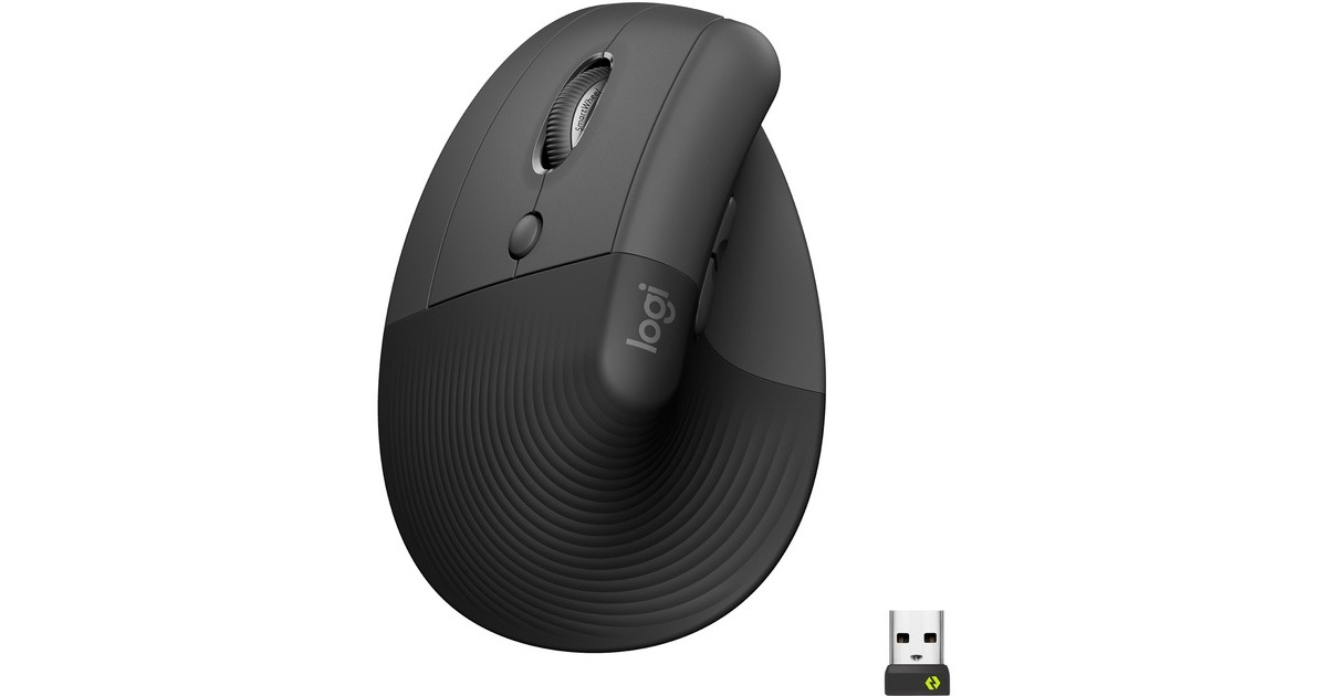Logitech Lift, Maus(graphit/schwarz, für Linkshänder, Logi Bolt, Bluetooth, Windows/macOS/iPadOS)