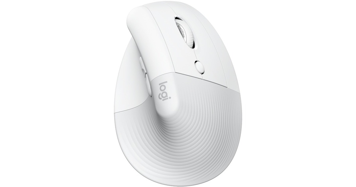Logitech Lift für Mac, Maus(weiß, Bluetooth, kompatibel mit macOS und iPadOS)