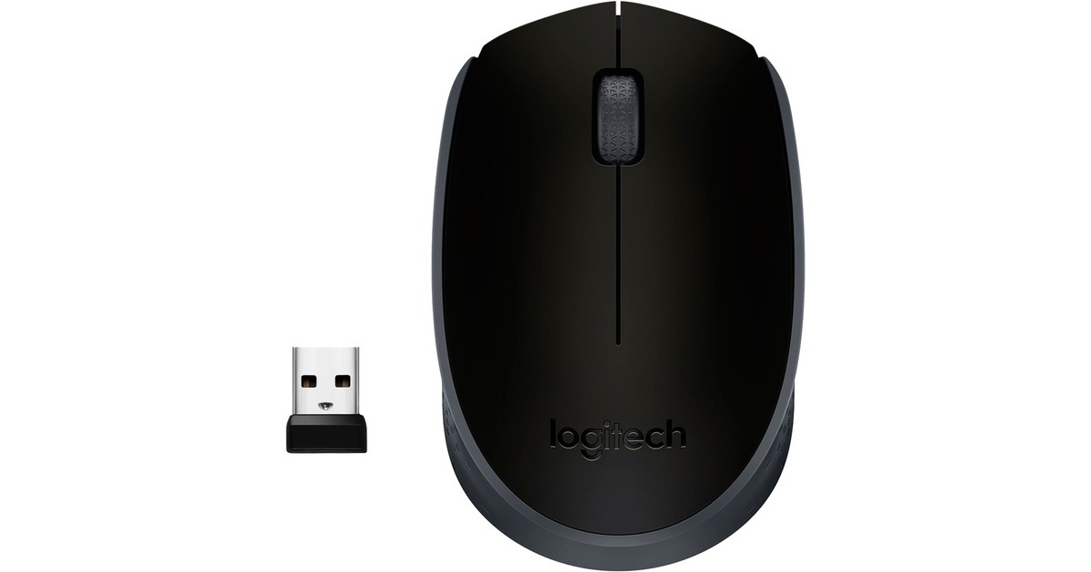Logitech M171 Wireless, Maus(schwarz, 3 Tasten, für Links- und Rechtshänder, kompatibel mit PC/Mac)