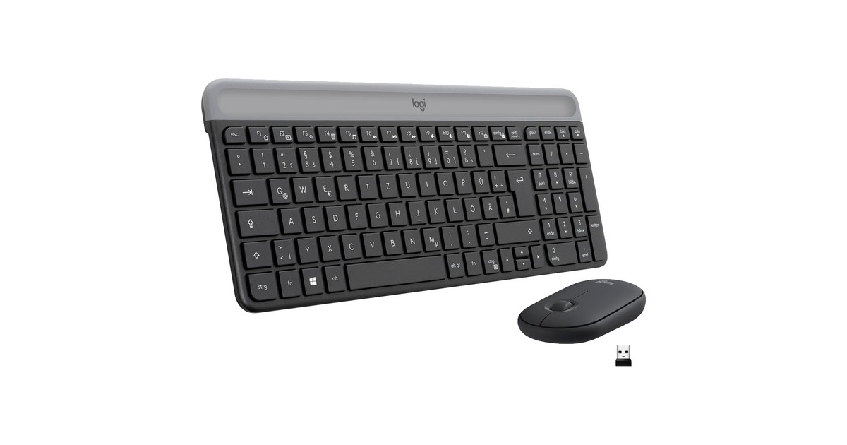 Logitech MK470 Slim Combo, Desktop-Set(graphit, DE-Layout, Scissor-Switch)