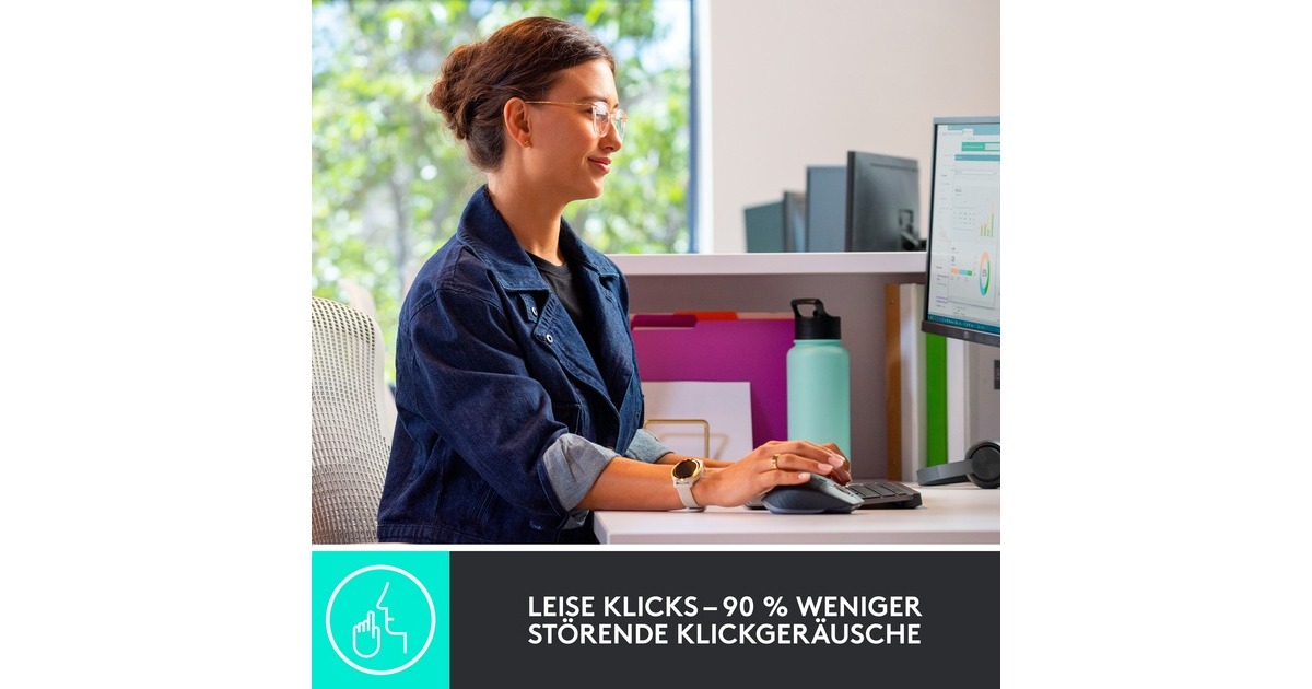 Logitech MX Keys Combo for Business Gen 2, Desktop-Set(graphit, DE-Layout, Scissor-Switch, Logi Bolt, Bluetooth, kompatibel mit PC/Mac/iPad/Android)