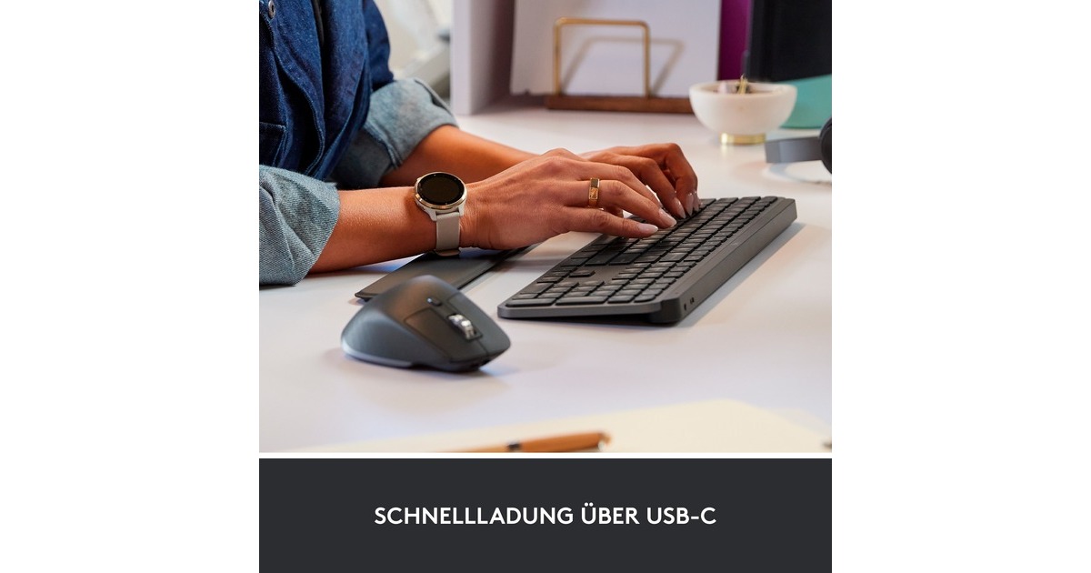 Logitech MX Keys Combo for Business Gen 2, Desktop-Set(graphit, DE-Layout, Scissor-Switch, Logi Bolt, Bluetooth, kompatibel mit PC/Mac/iPad/Android)