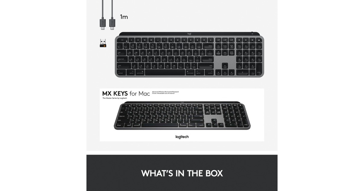 Logitech MX Keys für Mac, Tastatur(dunkelgrau, DE-Layout)