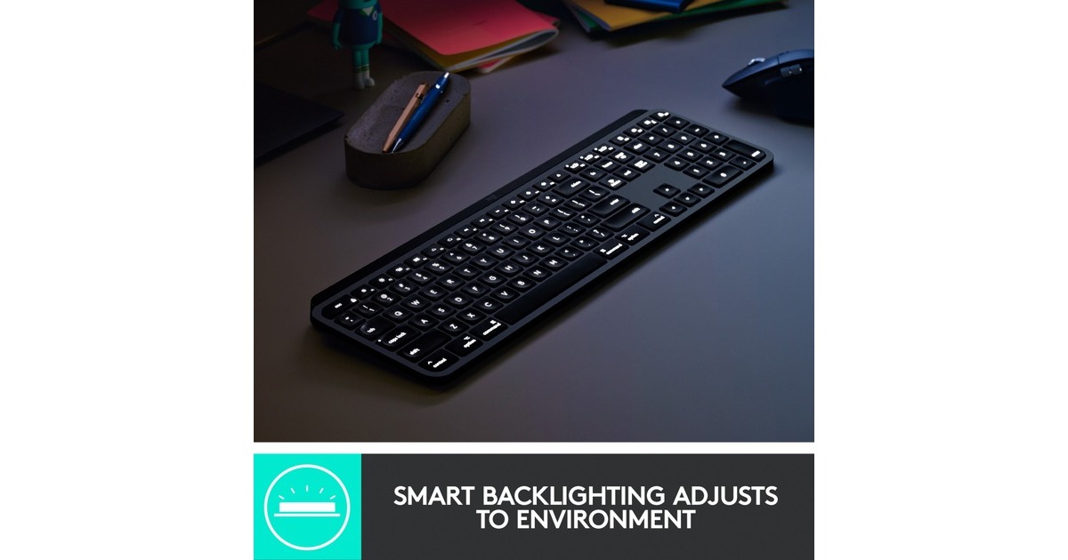 Logitech MX Keys für Mac, Tastatur(dunkelgrau, DE-Layout)