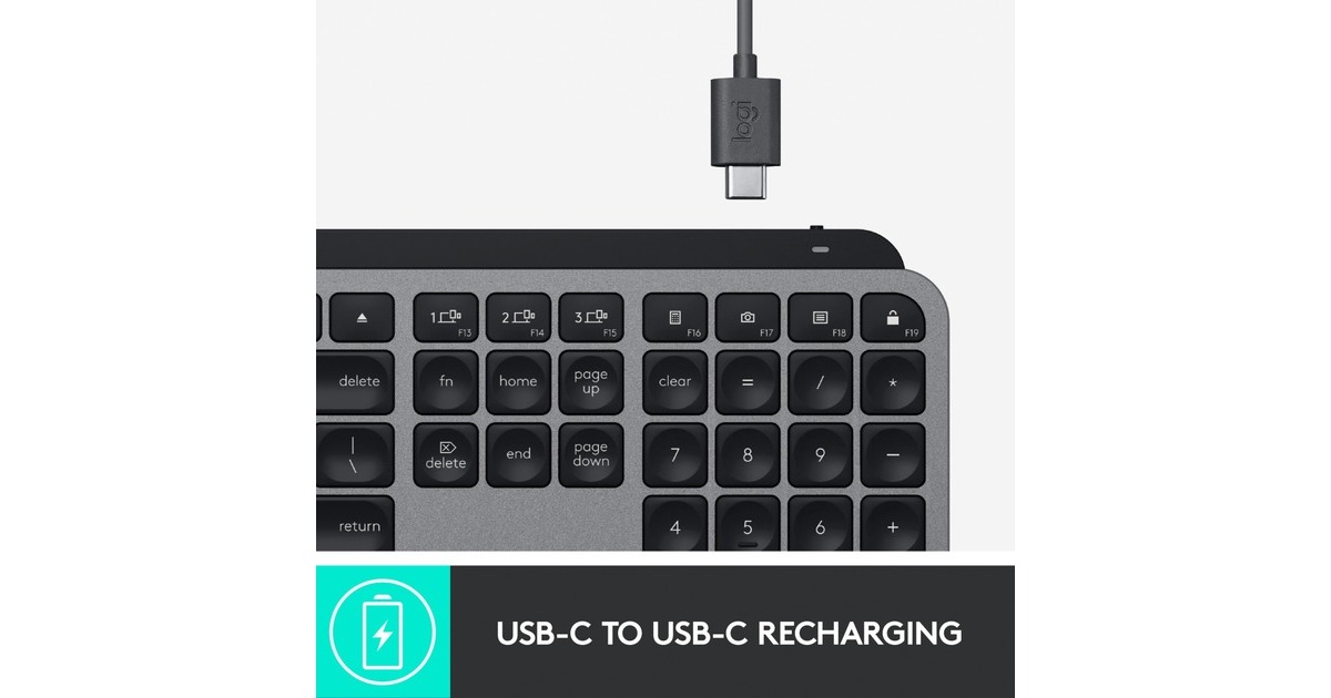 Logitech MX Keys für Mac, Tastatur(dunkelgrau, DE-Layout)