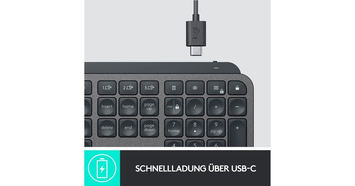 Logitech MX Keys for Business, Tastatur(graphit, DE-Layout)