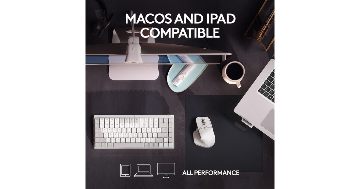 Logitech MX Master 3S für Mac, Maus(hellgrau, 7 Tasten, Bluetooth, optimiert für das Apple-Ökosystem)