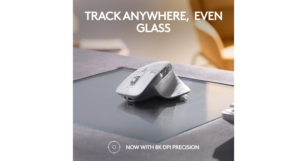 Logitech MX Master 3S für Mac, Maus(hellgrau, 7 Tasten, Bluetooth, optimiert für das Apple-Ökosystem)