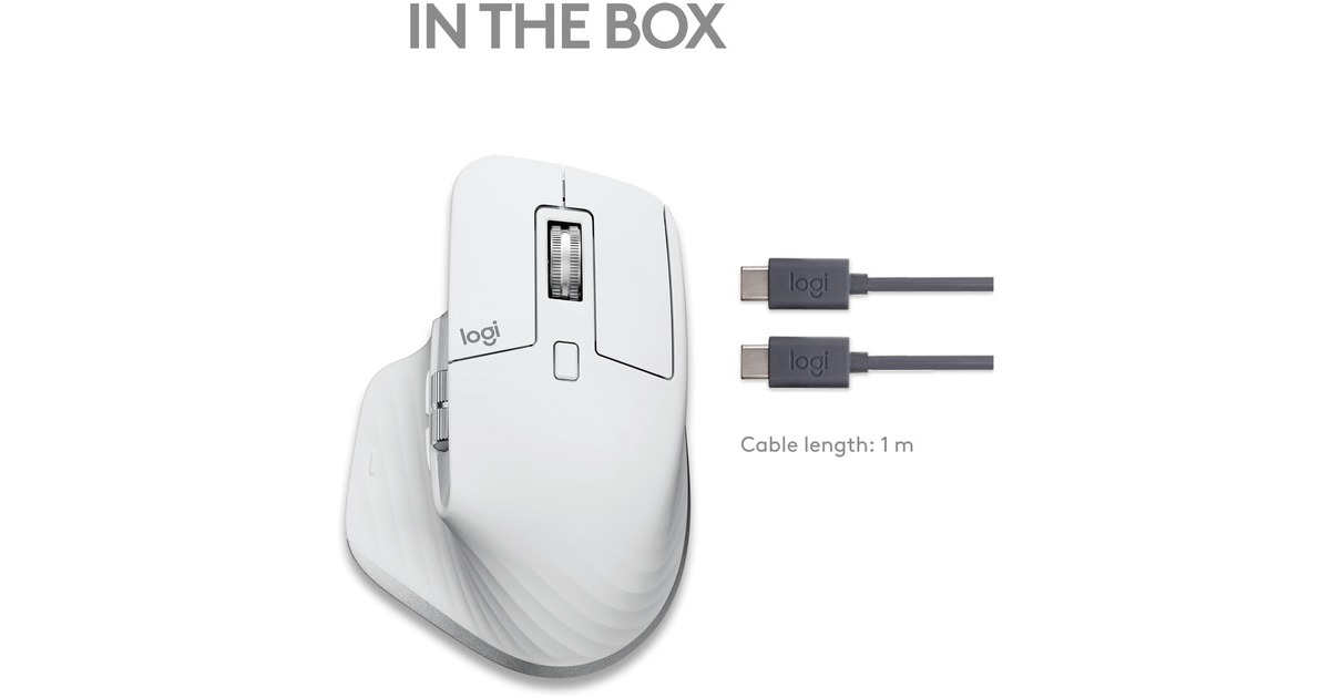 Logitech MX Master 3S für Mac, Maus(hellgrau, 7 Tasten, Bluetooth, optimiert für das Apple-Ökosystem)